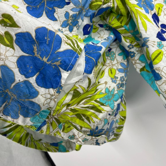 Draper's & Damon's Light Blazer Jacket Spring Floral Button Cotton Women's 3XL - Picture 4 of 9